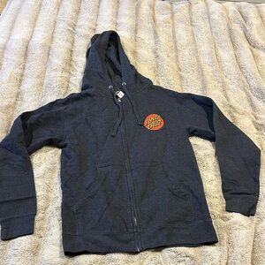 Santa Cruz Skateboards Kids Zip-Up Hoodie - Dark Gray